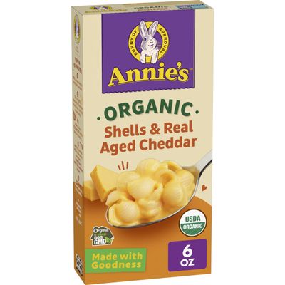 Annie's Organic Shells and Real Aged Cheddar, Made with Real Cheese, 6 oz
