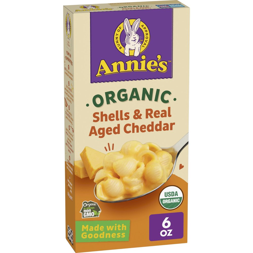 Annie's Organic Shells and Real Aged Cheddar, Made with Real Cheese, 6 oz