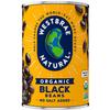 WESTBRAE 15 oz Natural Organic Black Beans, No Salt Added, Source of Plant Based Protein and Fiber, Low Fat, Gluten Free, (Pack of 12) view 1