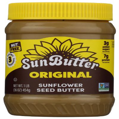 SunButter Original Sunflower Seed Butter, 16 oz Nut-Free Spread with 7g Plant-Based Protein, Roasted Rich & Savory Flavor, Smooth Texture | Vegan, Kosher & Non-GMO