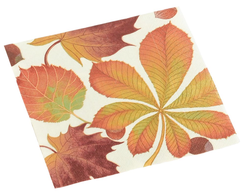 Entertaining with Caspari Golden Chestnut Paper Lunch Napkin Package, Ivory