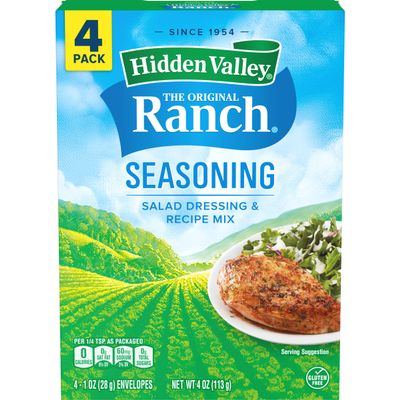 Hidden Valley Original Ranch Salad Dressing & Seasoning Mix, Gluten Free, Keto-Friendly - 4 Packets (Package May Vary)