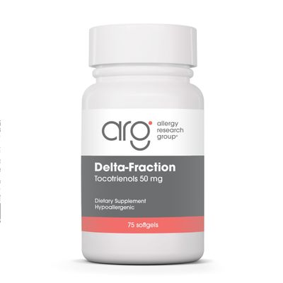 Allergy Research Group Delta-Fraction Tocotrienols Supplement - 50 mg Vitamin E, Annatto, Gamma, Tocotrienols Only, Tocopherol-Free, Hypoallergenic, Softgels - 75 Count