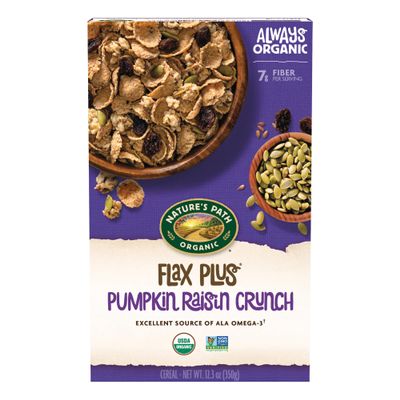 Nature's Path Organic Flax Plus Pumpkin Raisin Crunch Cereal, 12.3 oz (Pack of 1), Non-GMO