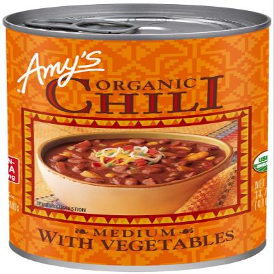 Amy's Chili with Vegetables, Medium Spice, Gluten Free & Organic Vegetarian Chili, 14.7 Oz