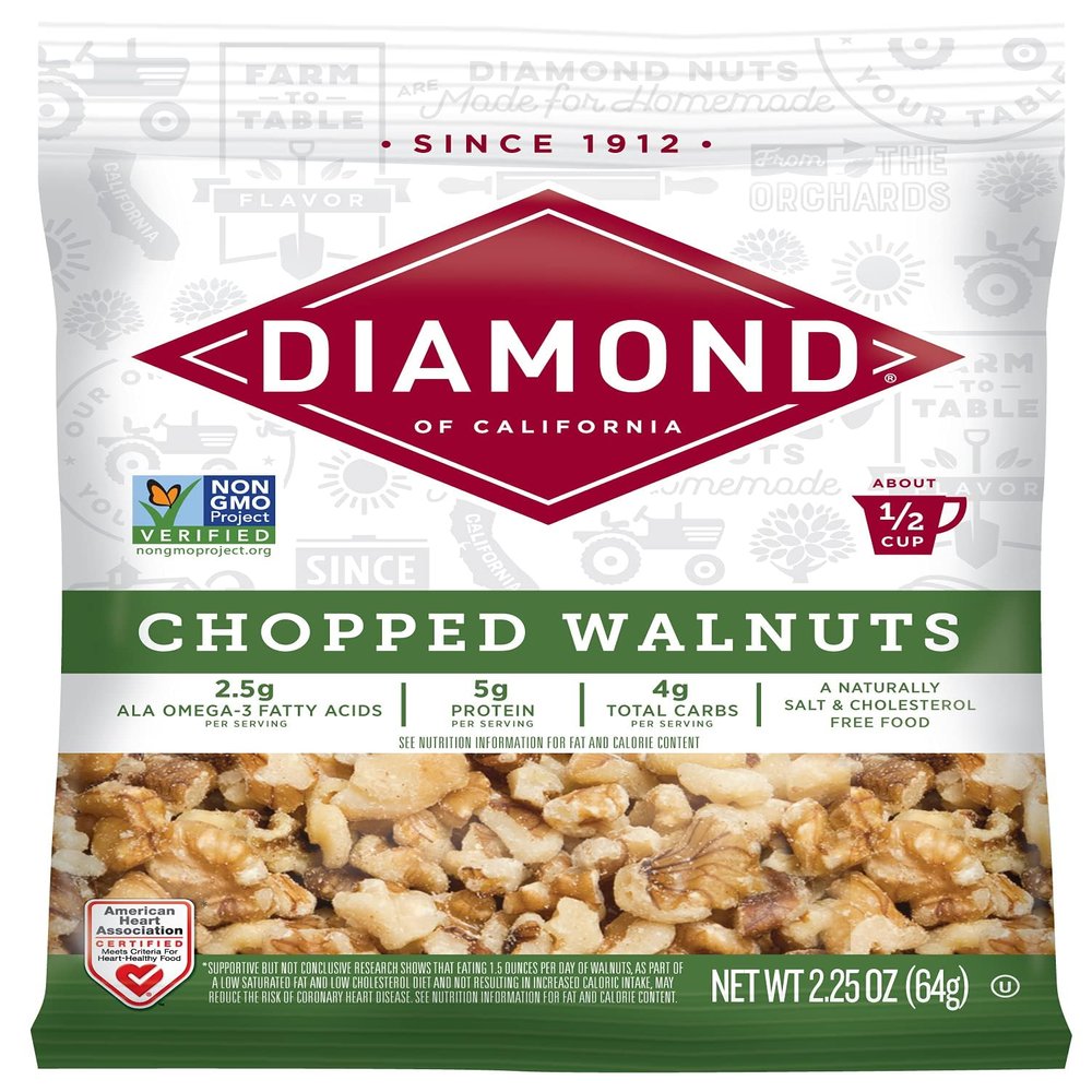 Diamond of California Chopped Walnuts, 2.25 oz, 1 Count