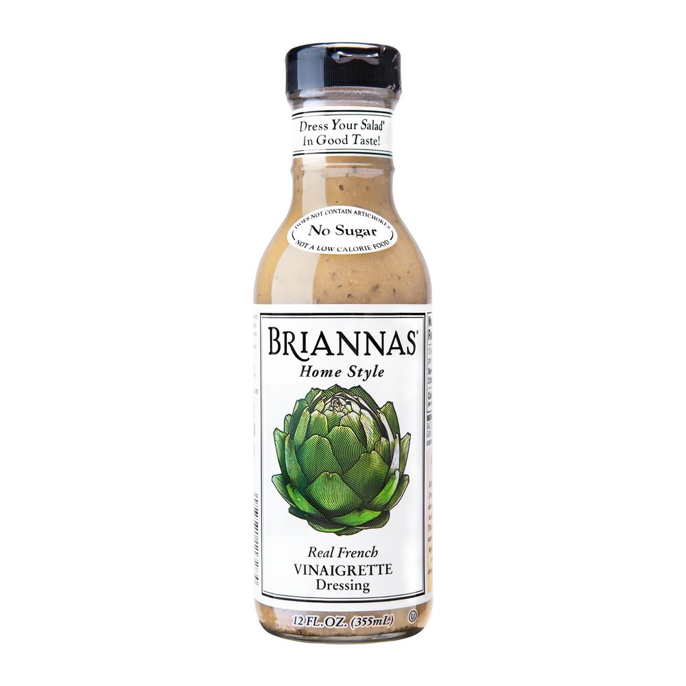 BRIANNAS - Home Style Real French Vinaigrette Dressing  Fine Salad Dressing made with Premium Ingredients - Gluten Free, Kosher, No Sugar, & Vegan Dressing - 12 oz. Bottle
