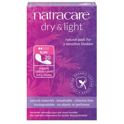 Natracare, Pads Dry Light, 20 Count