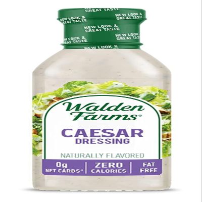 Walden Farms Caesar Dressing  Low Carb, Calorie-Free, Gluten-Free, Keto-Friendly, Sugar-Free, Fat-Free, Dairy-Free Creamy Caesar Flavor  12 oz Bottle