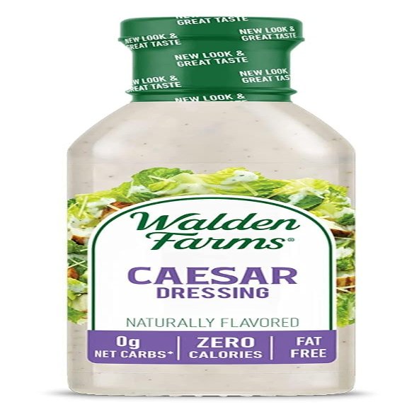 Walden Farms Caesar Dressing  Low Carb, Calorie-Free, Gluten-Free, Keto-Friendly, Sugar-Free, Fat-Free, Dairy-Free Creamy Caesar Flavor  12 oz Bottle
