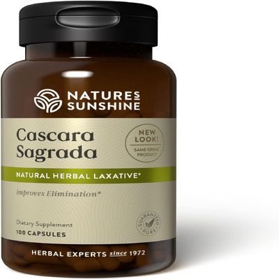 Nature's Sunshine Cascara Sagrada Capsules - Promotes Intestinal Support for a Healthy Colon - 100 Capsules (50 Servings)