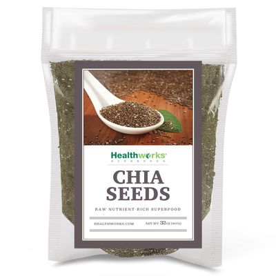 Healthworks Superfoods Raw Chia Seeds - 32 Oz / 2 Lbs - Premium & All-Natural - Contains Omega 3, Fiber & Protein - Great with Shakes, Smoothies & Oatmeal