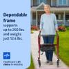 Medline Superlight Folding Aluminum Mobility Rollator Walker, Red, 250 lb. Weight Capacity, 6" Wheels, Adjustable Arms and Seat, Foldable Rolling Walker for Seniors view 2