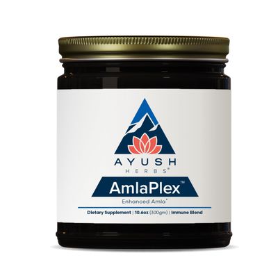 Ayush Herbs AmlaPlex - Amla Jam, Chyawanprash for Immune Support & Digestive Health, Chyavanprash, Indian Honey Jam with Amla, Ashwagandha - 10.6 oz Jar (1 Count)