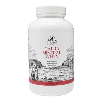 Mt. Capra Mineral Whey | A Whole Food, Bio-Available Mineral/Electrolyte Supplement from Goat Milk Whey, Rich in Potassium, Alkalizing | 60 Servings - 300 Capsules