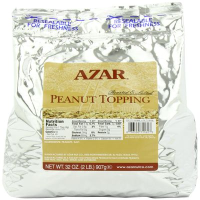 Azar Nut Company Peanut Topping, Dry Roated, 32-Ounce Resealable Bags (Pack of 3)