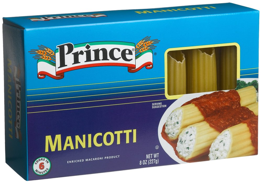 Prince Manicotti Pasta, 8-Ounce Boxes (Pack of 12)