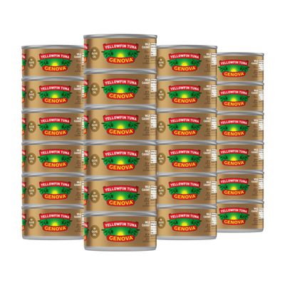 Genova Premium Yellowfin Tuna in Olive Oil, 3 Ounce Cans (Pack of 24), Wild Caught Canned Tuna, Solid Light