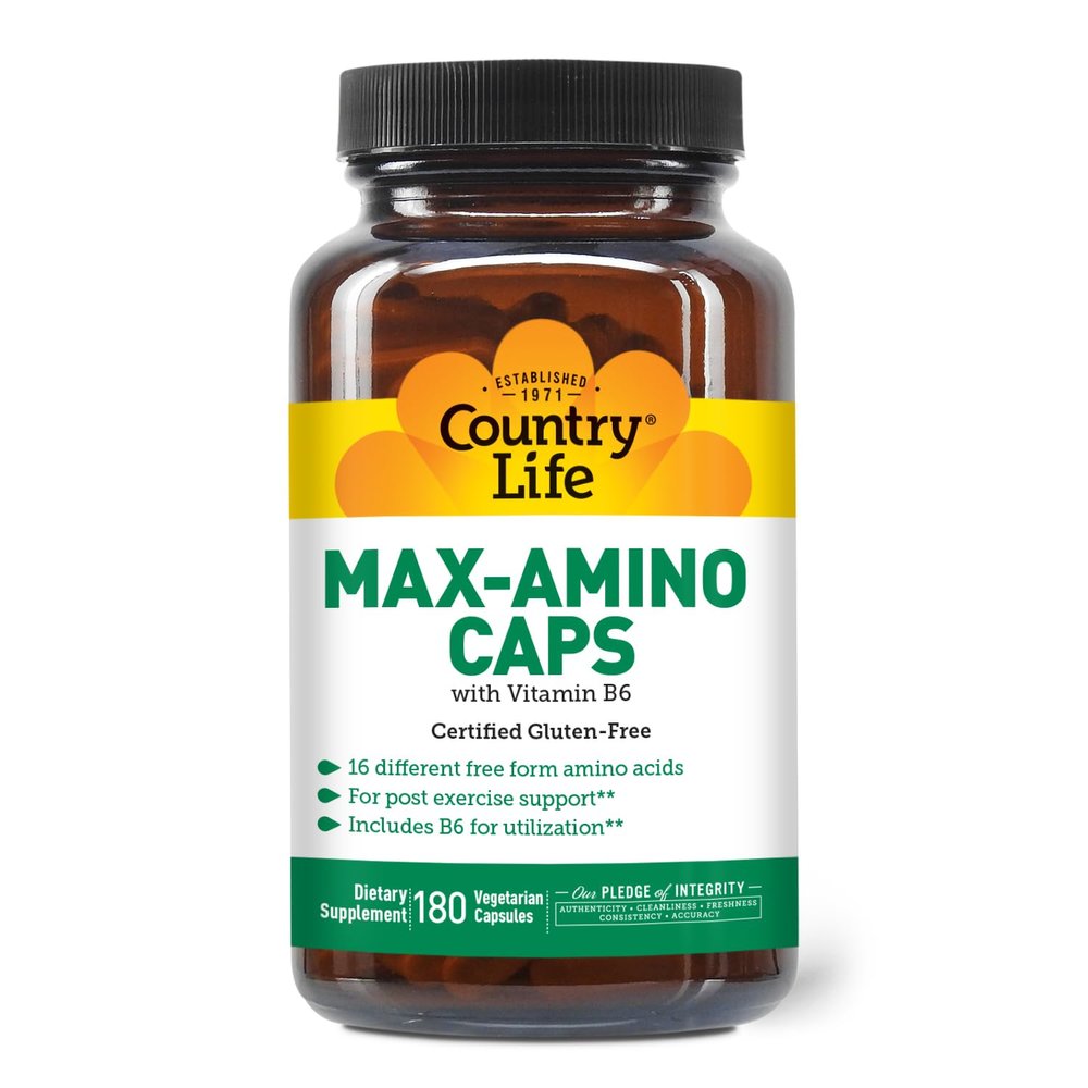 Country Life Maxi-Amino 16 Amino Acids 90 Capsules Gluten Free