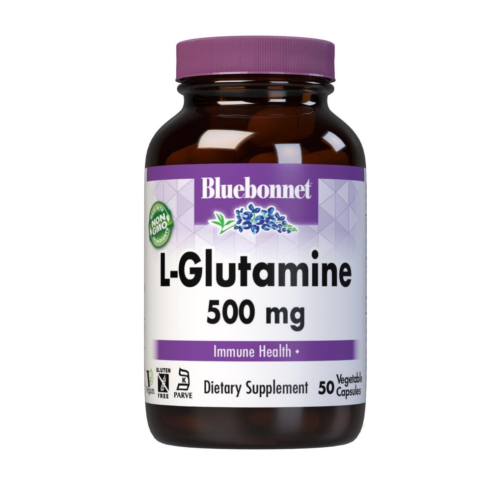Bluebonnet L-Glutamine 500 mg - 50 Vegetable Capsules