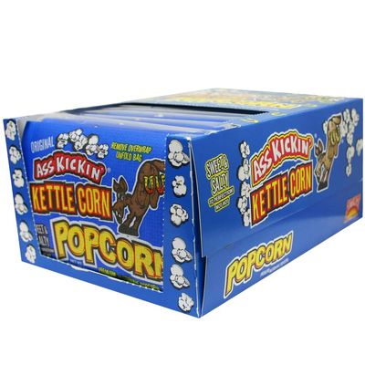 ASS KICKIN Kettle Corn Microwave Popcorn - 12 Pack - Ultimate Sweet Gourmet Gift - Try if you dare!