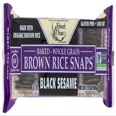 Edward & Sons, Brown Rice Snaps, Black Sesame Flavor, Organic, 3.5 oz