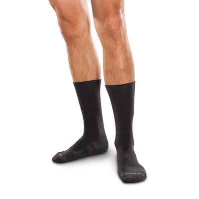 SMARTKNIT Seamless Crew Socks for Diabetes, Arthritis, or Sensitive Feet, 1 Pair (2 Count), Black, XL