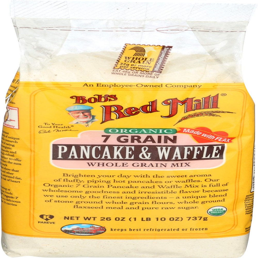 Bob's Red Mill Pancake & Waffle Mix, 7 Grain, Organic, 26 Oz