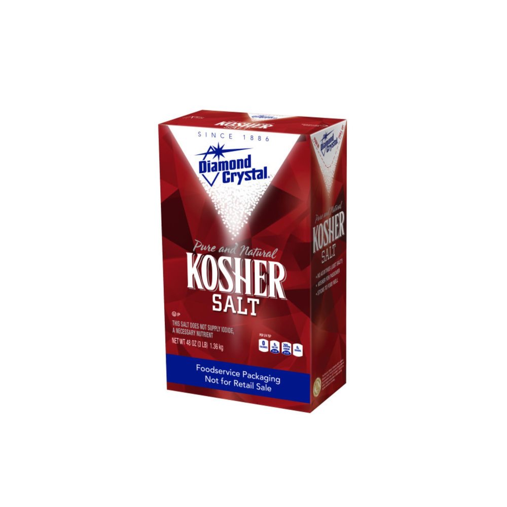 Diamond Crystal Kosher Salt  Full Flavor, No Additives - Pure and Natural Since 1886 (Restaurant Pack) - 3 Pound Box