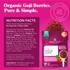 Navitas Organics Goji Berries  For Smoothies, Trail Mix, Baked Goods, Oatmeal & More  Vitamin A, Antioxidants, Fiber  Wolfberry - USDA Organic, Non GMO, Gluten Free, Vegan (8oz. Bag, 8 Servings) view 2