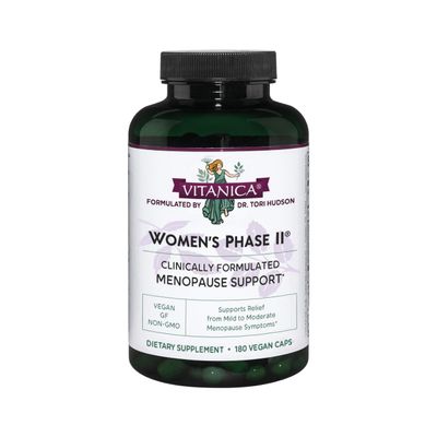 Vitanica Women's Phase II, Menopause Support, Vegan, 180 Capsules