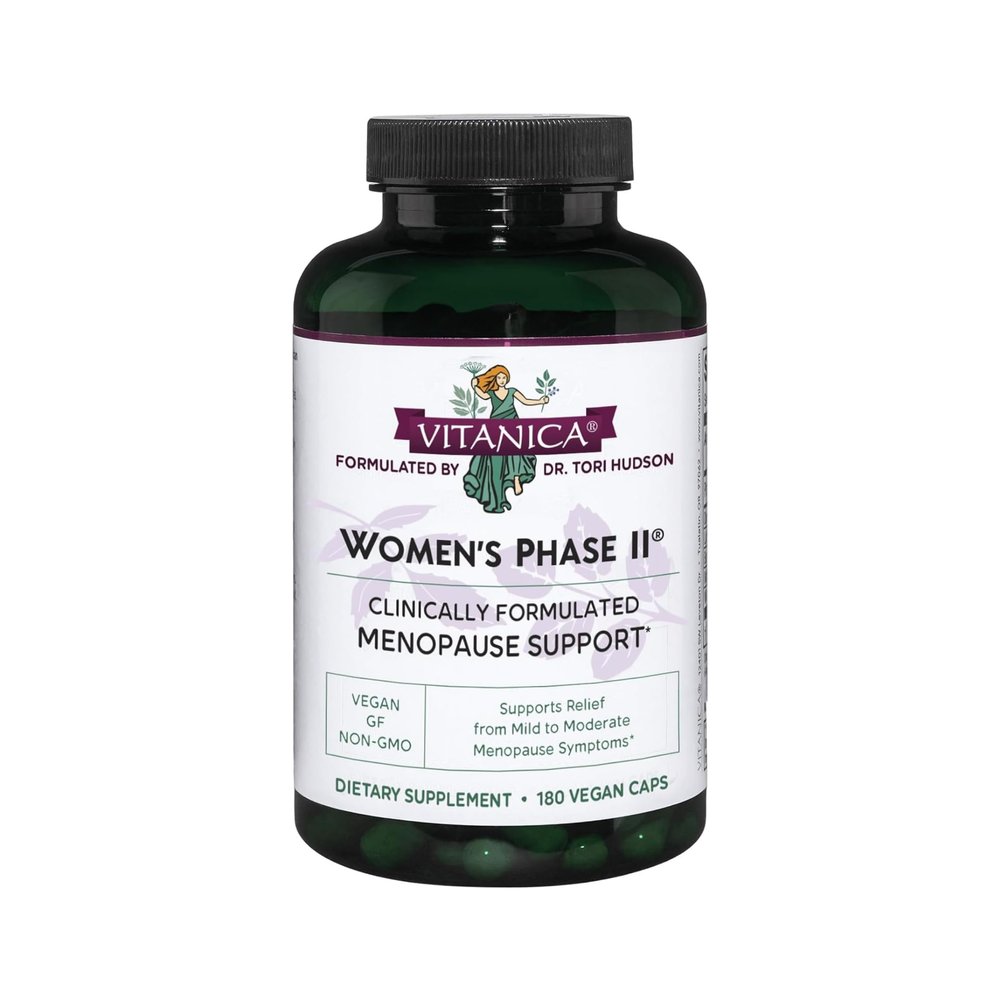 Vitanica Women's Phase II, Menopause Support, Vegan, 180 Capsules