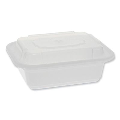 PACTIV NEWSPRING NC818W 12-OZ WHITE RECT W/LID (Case of 150)