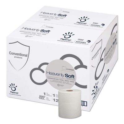 410098 Heavenly Soft Paper Towel, 7.8-Inch x 600 ft, White, 12 Rolls/Carton