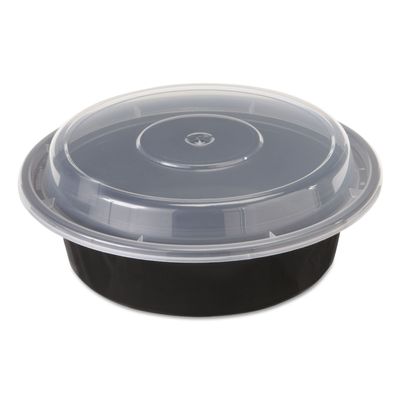 16 OZ Microwaveable Black base with Clear Lid 150 CT [Kitchen]