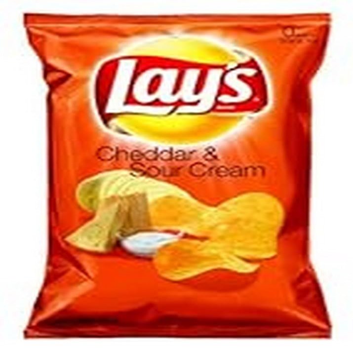 Lays Cheddar & Sour Cream Potato Chips, Sunflower Oil, 8.53125-Ounce Bags (Pack of 9)