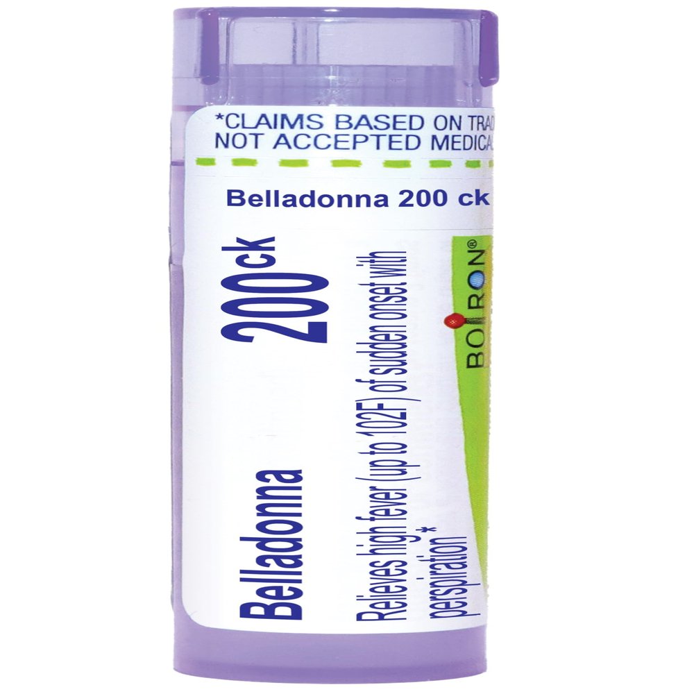 Boiron Belladonna 200CK, 80 Pellets, Homeopathic Medicine for Fever