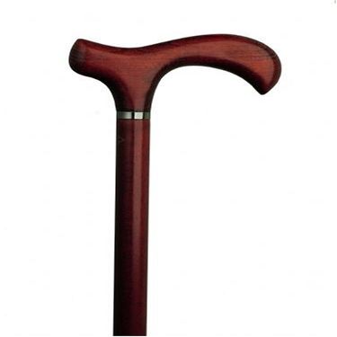 Walking Cane, Lady Melbourne, Derby Handle. This Walking Stick Cane has a Burgundy Finish That adds a Distinguished Look. Weight Capacity of 250 pounds and 36 inches Long, Hardwood Shaft.
