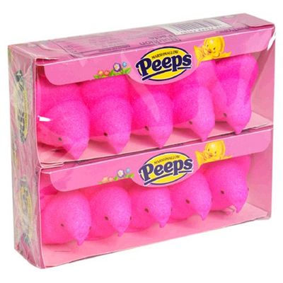 Peeps Pink Marshmallow Chicks, 2 Trays of 5 each, 3 oz