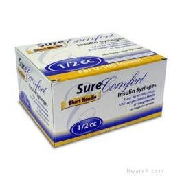 SureComfort Insulin Syringes, 31 gauge 1/2cc 5/16 inch Short Needle - 100 ct. 100