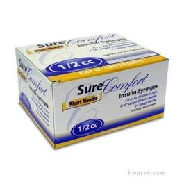SureComfort Insulin Syringes, 31 gauge 1/2cc 5/16 inch Short Needle - 100 ct. 100
