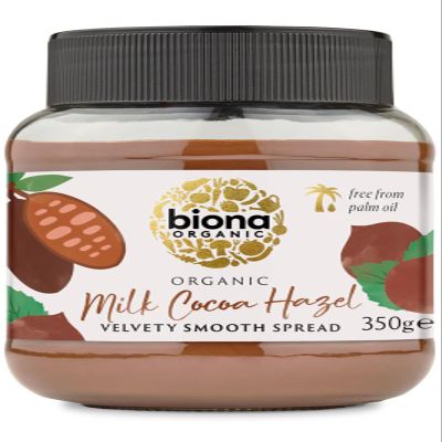 BIONA Organic Milk Chocolate Hazelnut Spread, 350 GR