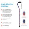 NOVA Designer Walking Cane with Offset Handle, Lightweight Adjustable Walking Stick with Carrying Strap, Canterbury Design view 3