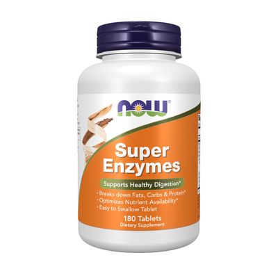 NOW Foods Supplements, Super Enzymes, Formulated with Bromelain, Ox Bile, Pancreatin and Papain, 180 Tablets