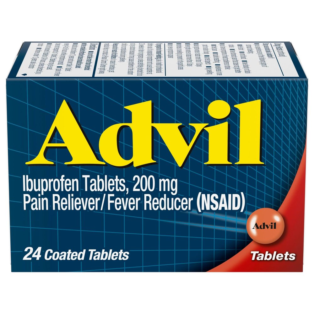 Advil Pain Reliever and Fever Reducer, Ibuprofen 200mg for Pain Relief - 24 Coated Tablets