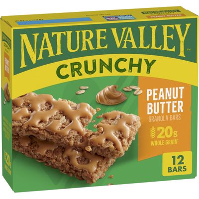 Nature Valley Crunchy Granola Bars, Peanut Butter, 12 Ct, 8.94 oz (6 Pouches)