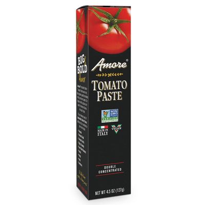 Amore Vegan Tomato Paste In A Tube - Non GMO Certified and Made In Italy (Pack of 1)