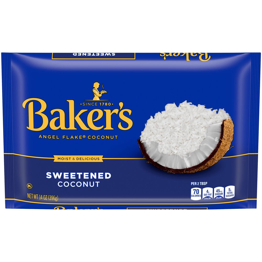 Bakers Sweetened Angel Flake Coconut, 14 oz Bag