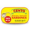 Cento Skinless & Boneless Sardines in Olive Oil, 4.375 Oz (Pack of 25), High Protein, Easy to Open Pull Top Lid view 1