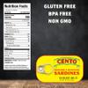 Cento Skinless & Boneless Sardines in Olive Oil, 4.375 Oz (Pack of 25), High Protein, Easy to Open Pull Top Lid view 2